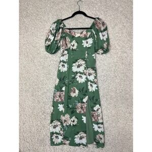 Abercrombie & Fitch Camille Puff Sleeve Midi Dress XSP Floral Spring Easter